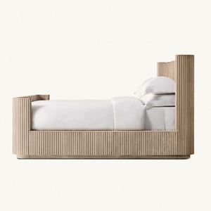 Cama de Madera de Lujo Personalizable, Estilo Americano Moderno, Tamaño King, con Base de Madera Sólida y Pie de Cama - Product Image 3