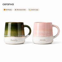 Mug en céramique à glaçure réactive dégradée, base mouchetée, design personnalisé, logo texte OEM ODM, cadeau familial personnalisé, tasse à café