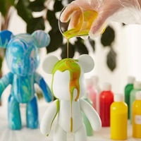 Peinture DIY Violence Bear Bearbricks Peinture fluide manuelle Décoration créative de la maison Décoration de la chambre Figurine de poupée faite à la main Jouets Cadeau