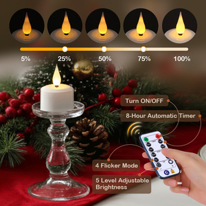 Bougies chauffe-plat LED rechargeables avec télécommande, lot de 12 bougies chauffe-plat magnétiques avec base pour bar, mariages et décoration intérieure - Product Image 5