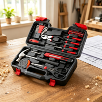 Ensemble d'outils manuels de bricolage pour la maison, 39 pièces, avec tournevis et pinces en acier au carbone, étui rigide pour l'entretien domestique