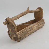 Panier en bois fabriqué en usine, rangement en bois, jardinière en bois avec couleur naturelle, jardinage