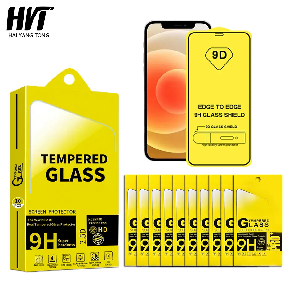 Cell Phone Full Cover 9D Tempered Glass Screen Guard Protector For iPhone 14 13 12 11 pro max XR XS X 7 8 Plus Screen Protector