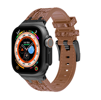 Chic Mod AP Crocodile Cuir Véritable Silicone Patch Bracelet En Cuir 45mm 49mm pour Apple iWatch bande Ultra 8 7 6 5