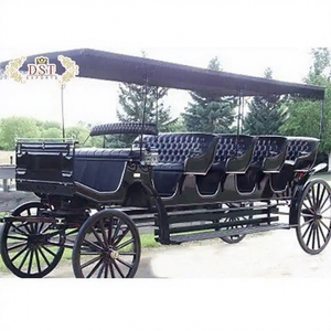 Carruaje de Ocho Plazas Estilo Francés, Color Personalizado, Tirado por Caballos, con Construcción de Metal y Madera para Recorridos Reales - Product Image 1