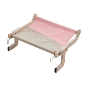 Lit suspendu pour chat, hamac pour balcon, lit pour animaux de compagnie en bois, rectangle 47x38x21cm, pour chat, utilisation toutes saisons - Product Image 5