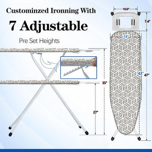 Meja setrika pakaian ukuran besar universal profesional untuk rumah tangga dengan meja setrika uap berjaring logam dan papan setrika kain tahan panas - Product Image 2