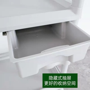 Lercare Salon Trolley 2 Layer Plastic Beauty Cart With Bucket For Nail And Hair Care - Product Image 4