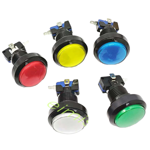 45mm Plástico Flat Shaped Peças 5V 12V LED Botões Micro Switch Arcade Coin Machine Operado Jogos English - Product Image 1