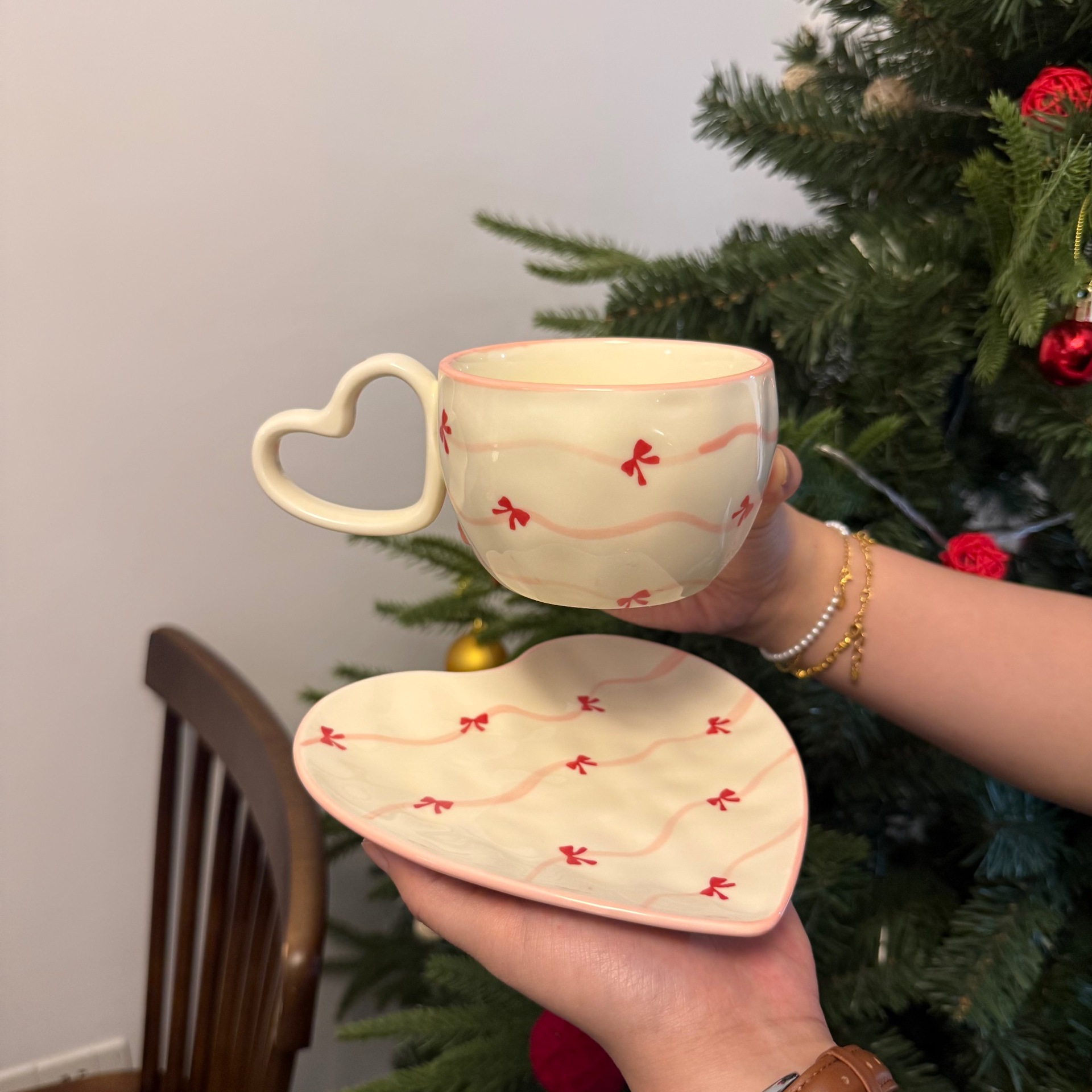 Nastro papillon tazza 280ml + piattino 15.3*14.2cm