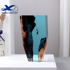 <span class=keywords><strong>Ging</strong></span> Builders Beste Luxus Home Decoration Harz Marmor Holz USB Tisch Epoxy Custom ized Epoxy Resin Nachttisch lampe - Product Image 5