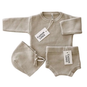Ensemble <span class=keywords><strong>tricot</strong></span>é en coton pour nouveau-né, pull épais pour bébé, ensemble <span class=keywords><strong>de</strong></span> vêtements en trois pièces, vêtements <span class=keywords><strong>tricot</strong></span>és pour bébé - Product Image 1