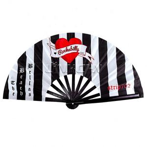 13 Inch Bamboo Crafts <b>Large</b> Clap Festival Folding <b>Fans</b> for Line Dance Popping for Boots on the Ground Clack <b>Fan</b> - Product Image 3