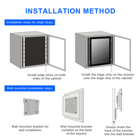 Moniteur tactile industriel à écran ouvert VESA pas cher de 7, 8, 9,7, 10, 10,4, 10,5, 12, 15, 17, 19 pouces, 1024*768, 4:3, avec support mural LCD