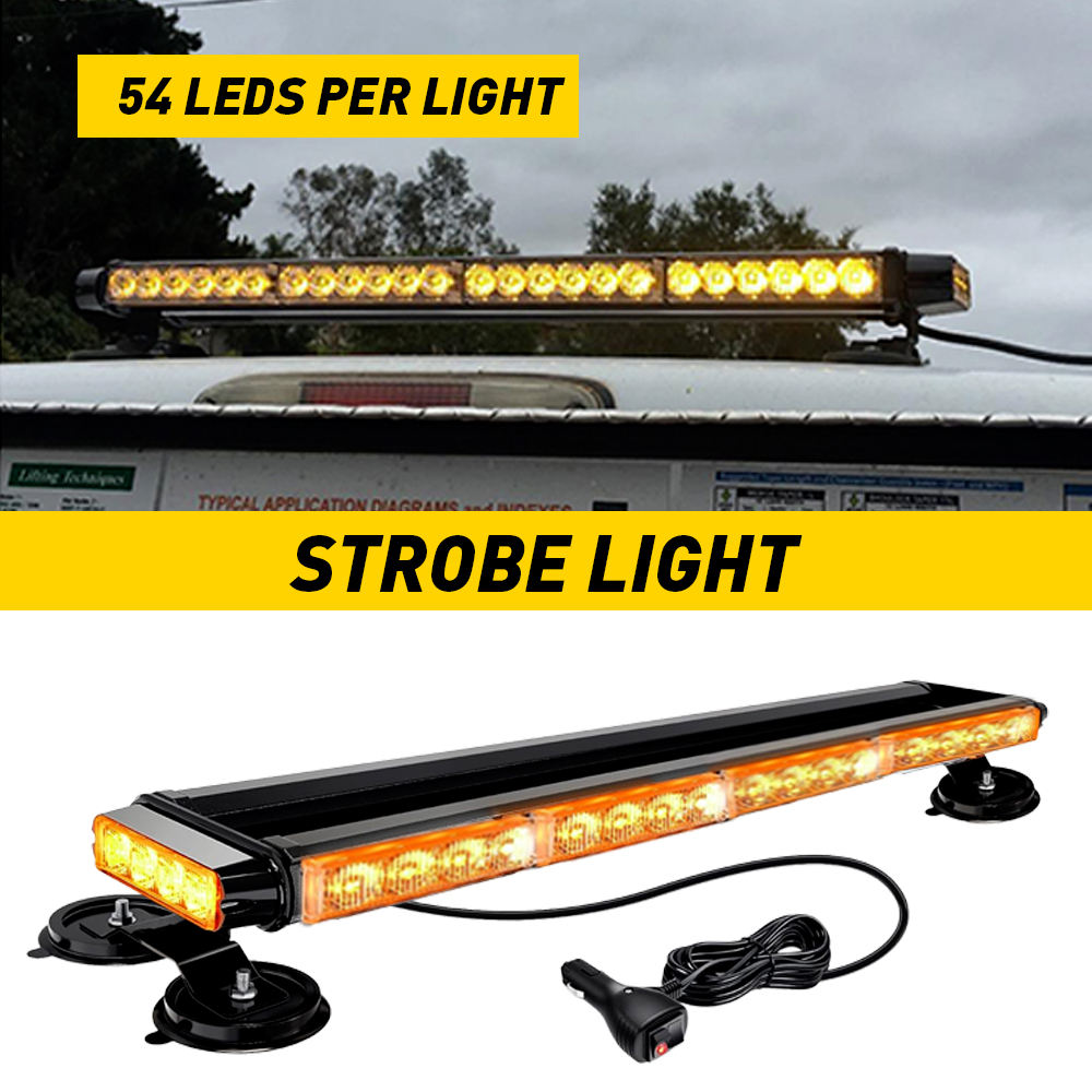 LE-JX 30 LED Traffic Advisor Strobe Light Bar Amber Double Side Emergency Flash Light Bar Hazard Warning Magnetic Base - Foto 3