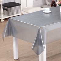 Nappe en PVC semi-transparente RNPT Silver Mosaic, imperméable et résistante à l'huile, pour table de salle à manger à domicile