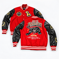 Blouson Teddy en polaire personnalisé avec broderie, blouson universitaire doux au toucher, blouson Letterman, corps en laine, manches en cuir, fabrication OEM