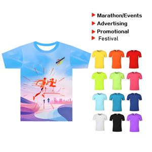 T-shirt de sport pour homme, course à pied, été, impression intégrale de haute qualité, 100% polyester, transfert thermique personnalisé, léger, respirant, marathon - Product Image 3