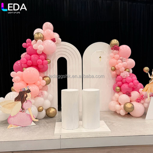 LEDA Hot Selling Indoor Wedding Decoration White Acrylic Two-piece Set Hanging Balloon <b>Backdrop</b> for Wedding - Product Image 1