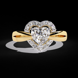 Anillo de Compromiso con Diamante Cultivado en Laboratorio de 0.80 Quilates, Oro Sólido de 18K, Detalle de Corazón, Joyería Fina Romántica, Regalo para Enamorados - Product Image 1