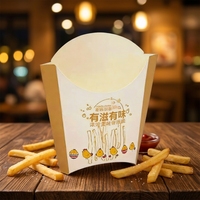 Scatola Ecologica per Patatine Fritte in Carta, Contenitore Alimentare Usa e Getta con Logo Personalizzato per Negozi di Hamburger