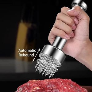 21 agujas afiladas de acero inoxidable, herramienta para ablandar carne, picadora de carne pequeña de metal para ablandar y perforar carne de res, pollo y cerdo. - Product Image 3
