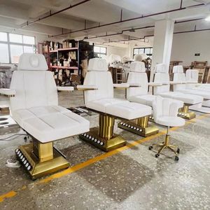 Lit <span class=keywords><strong>de</strong></span> <span class=keywords><strong>massage</strong></span> électrique <span class=keywords><strong>de</strong></span> luxe avec base en métal doré, 4 moteurs et commande au pied, idéal <span class=keywords><strong>pour</strong></span> salon <span class=keywords><strong>de</strong></span> beauté - Offre spéciale - Product Image 2
