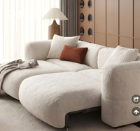 Canapé-lit électrique fonctionnel de style minimaliste, canapé électrique à dossier rabattable, canapé moelleux avec tissu chenille importé de Belgique