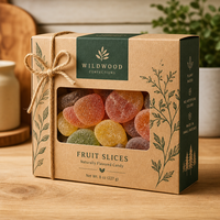 Caja de Dulces Ecológica de Papel Kraft con Ventana Grande, Caja de Embalaje de Lujo Personalizada para Frutas y Golosinas con Cordel