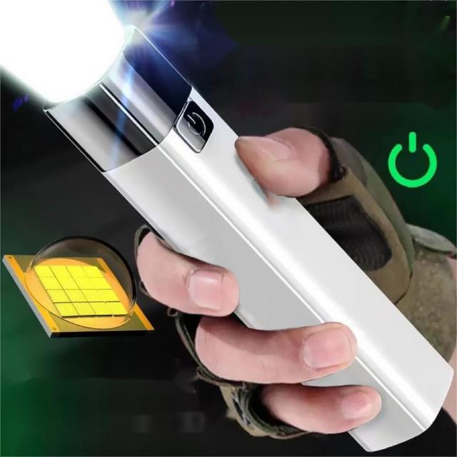 Strong Light Mini Tactical Flashlight USB Rechargeable LED 200LM IP44 Waterproof ABS 200-300M Beam Outdoor Portable Hiking