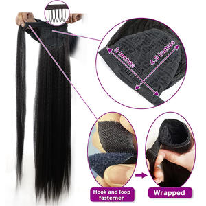 34 pouces perruque synthétique <span class=keywords><strong>queue</strong></span> <span class=keywords><strong>de</strong></span> <span class=keywords><strong>cheval</strong></span> Yaki droite noir africain bouclés longs cheveux bouclés bâton <span class=keywords><strong>queue</strong></span> <span class=keywords><strong>de</strong></span> <span class=keywords><strong>cheval</strong></span> - Product Image 4