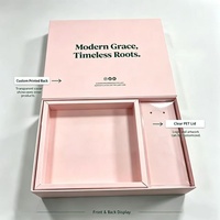 Boîte cadeau rigide à compartiments avec couvercle transparent en PET, base épaisse, boîte de présentation séparée pour cadeaux femme et enfant