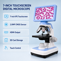 Microscope biologique numérique HS XSZ-188R, écran tactile 7 pouces, caméra CMOS 2MP, objectif achromatique, éclairage LED, IP55, USB