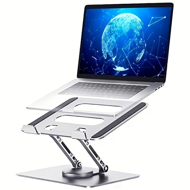 2024 Aluminum Rotation Computer Desk Bracket Laptop Tablet Stand Foldable Adjustable Laptop Stand with 360 Rotating Base