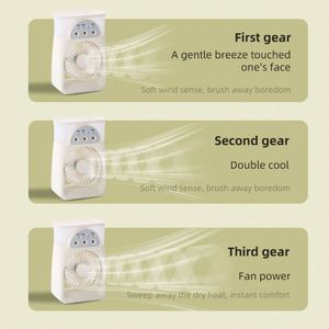 Portable Wearable Desktop <b>Mist</b> 3 Ultrasonic Nozzles Ice Cooling <b>Humidifying</b> Light Timer Usb Rechargeable Quiet Desk Fan - Product Image 5
