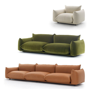 Canapé moderne de luxe 1 2 3 places en tissu en lin, convertible en lit, grand rembourrage en bois et en coton, canapé en lin, meubles de salon - Product Image 1