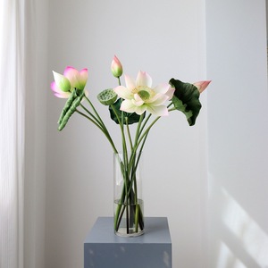 Morbida gomma artificiale loto ninfea Bouquet lavabile <span class=keywords><strong>fiori</strong></span> falsi per soggiorno decorazione per san valentino all'ingrosso - Product Image 5