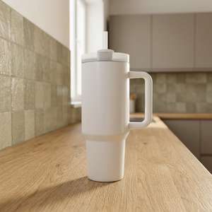 Vaso Térmico de Viaje de Acero Inoxidable de 40oz H2.0 Blanco con Aislamiento al Vacío de Doble Pared, con Tapa y Asa, en Stock en EE. UU. - Product Image 2