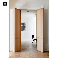 Portes intérieures en bois de style français pour maisons, design en forme de pain, porte à battants avec kit de quincaillerie pour cuisine, chambre et salon
