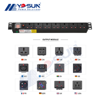 Bloc d'alimentation Yosun PDU 7 prises à espacement large, montable au Royaume-Uni, câble de 1,8 m pour racks de serveurs, usage commercial