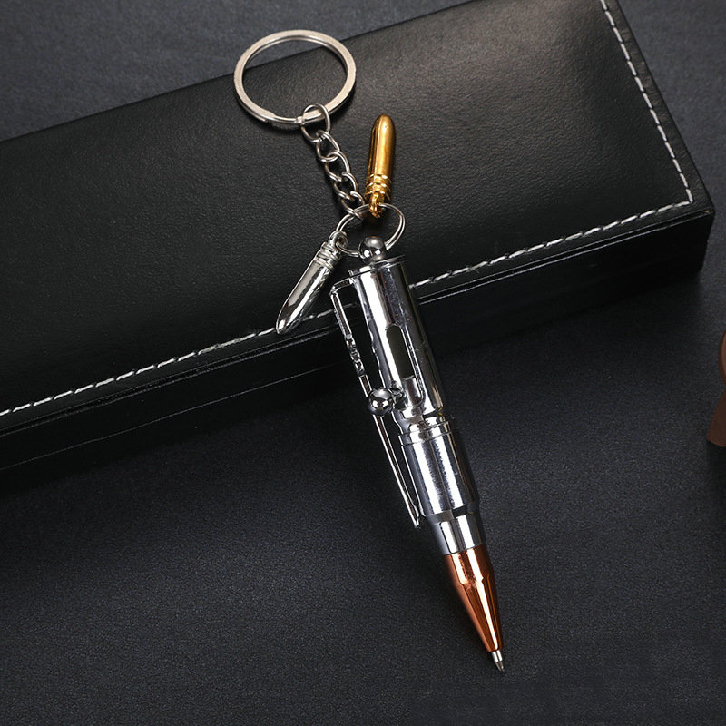 silver mini gun bullet pen