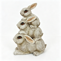 Figurine de lapin réaliste en résine peinte à la main, personnalisée, best-seller, pour décoration de Noël, extérieur et intérieur, jardin, printemps