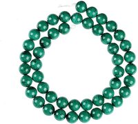 Perles Rondes de Malachite en Gros pour Fabrication de Bijoux Collier Perlé DIY en Pierres Précieuses 15,5 Pouces Gros 3/4/6/8/10/12/14 MM Polies
