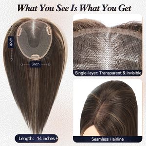 Topper de Seda 12x14cm Liso para Mujer, 100% Cabello Humano Anudado a Mano, Base de Seda Rizada, Precio Mayorista, Proveedor Directo - Product Image 2