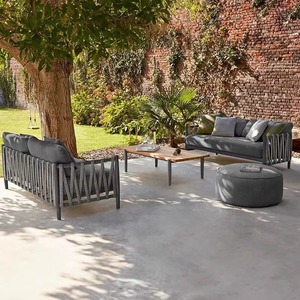 Ensemble de salon de jardin en rotin en forme de L, structure en alliage d'aluminium, résistant aux intempéries, pour cour, villa, balcon - Product Image 4