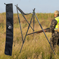 Bâton de trépied de chasse à hauteur réglable en aluminium noir par 2 points de repos supportant la fonction de repos