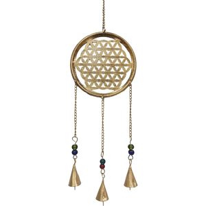 PARIJAT HANDICRAFT Iron Metal Flower Design Windchime Hanging <b>Bells</b> Indoor Outdoor Home Decor Wall Decor for Living Room Garden - Product Image 1