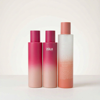 Ensemble de bouteilles PET de luxe haut de gamme pour emballages de soins de la peau, contenants vides pour toner, lotion, émulsion, vente en gros