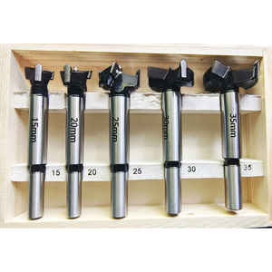 15 millimetri 20 millimetri 25 millimetri 30 millimetri 35 millimetri punta In Metallo Duro 5pcs Forstner drill bit truciolare foro rotondo saw pacchetto scatola di legno - Product Image 1