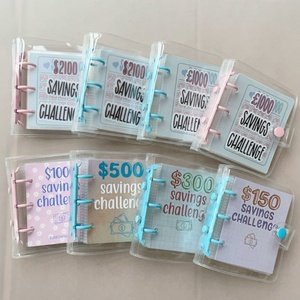 Otros juguetes educativos: Diario de seguimiento personalizado, mini carpeta de presupuesto, libro de desafío de ahorro de dinero en efectivo de 100 días y 52 semanas con sobres - Product Image 3